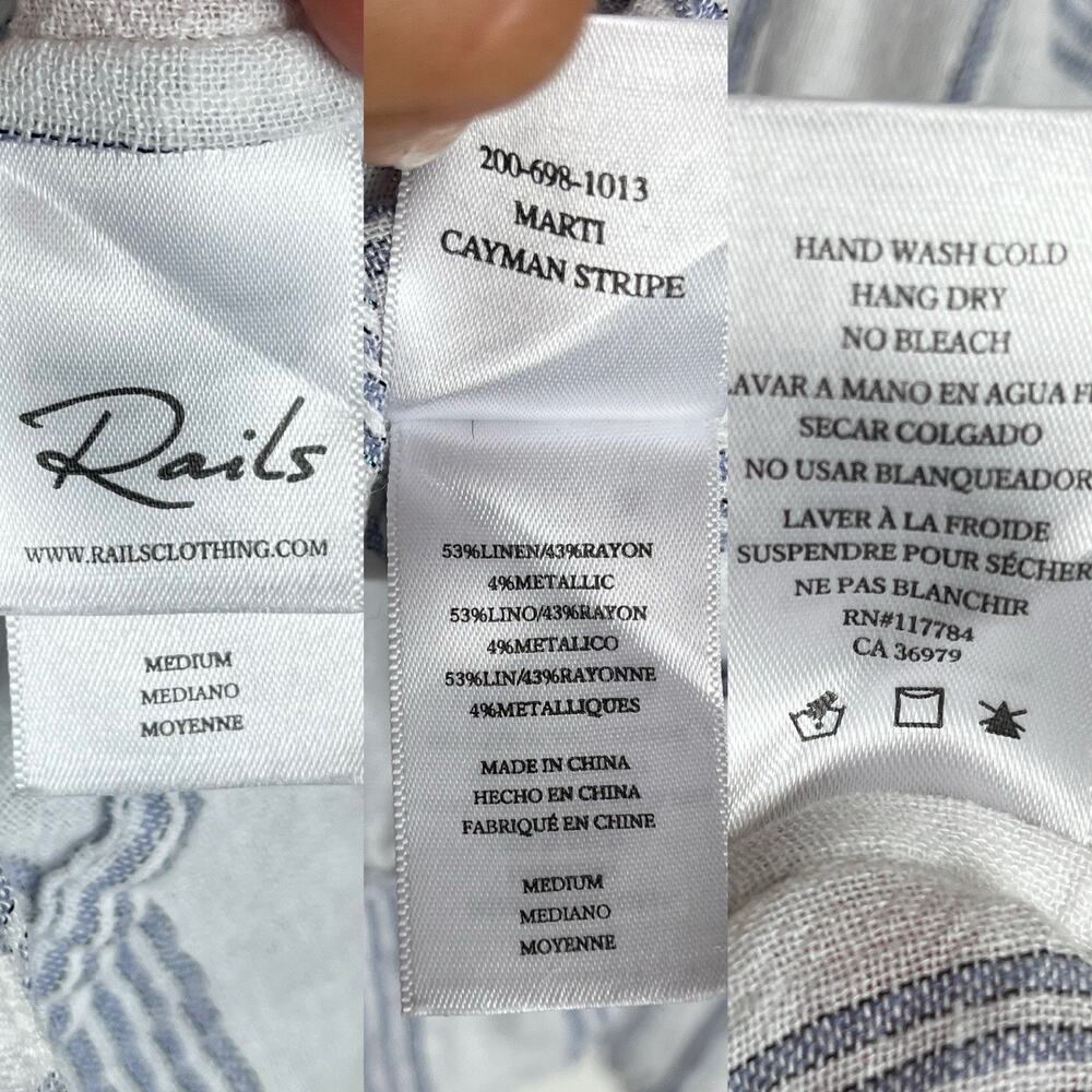 Rails Marti Cayman Stripe Linen Blend Peplum Hem … - image 8